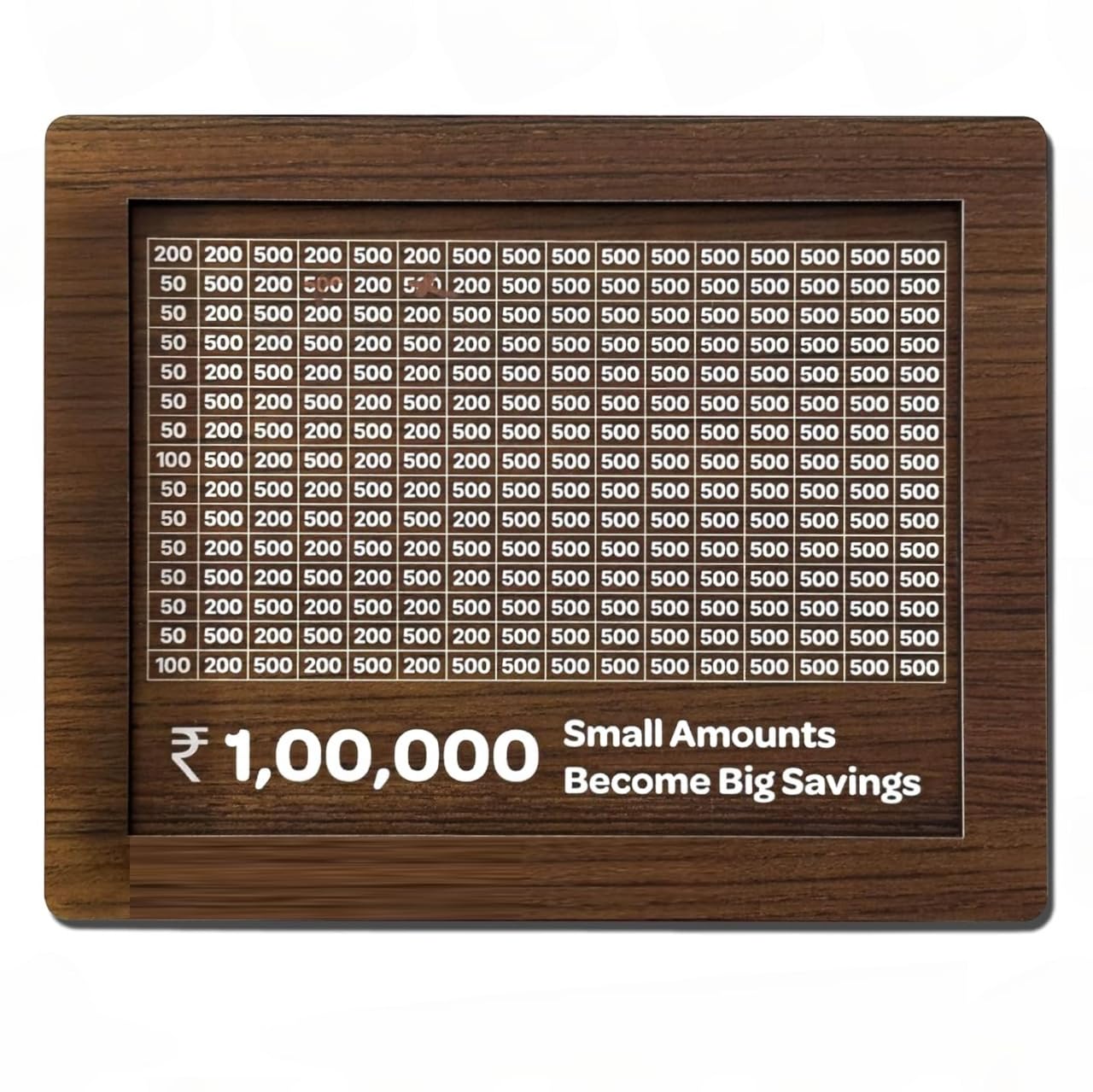 Wooden Piggy Bank For 1 Lakh Money Saving (With Marker)