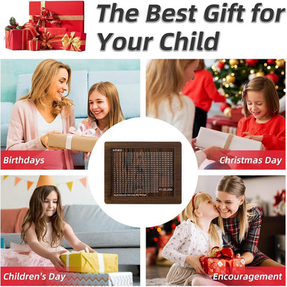 Wooden Piggy Bank For 1 Lakh Money Saving (With Marker)